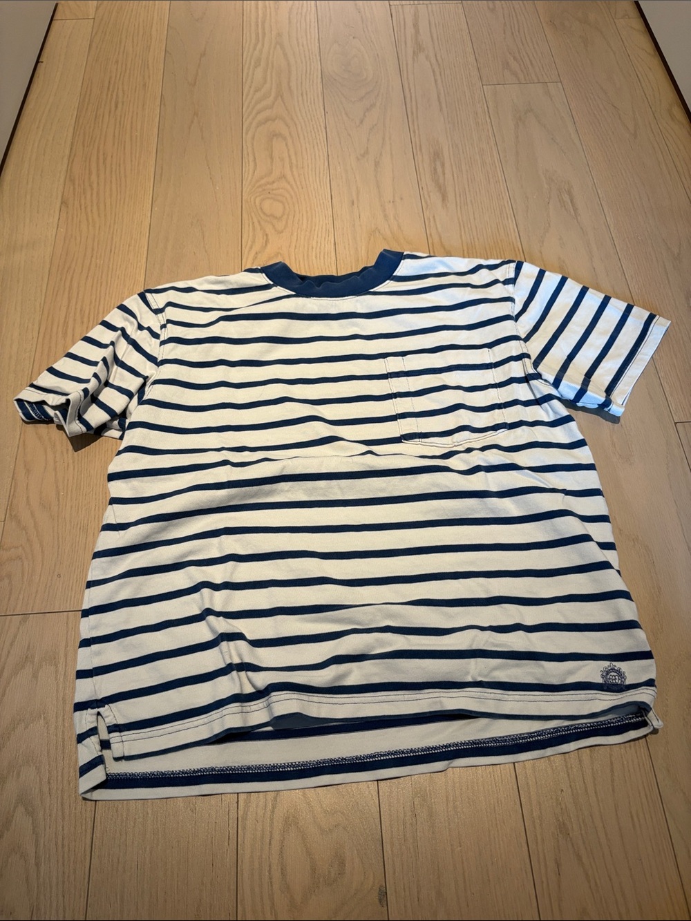Gap x Doen Navy & White Striped Crewneck Pocket T-Shirt